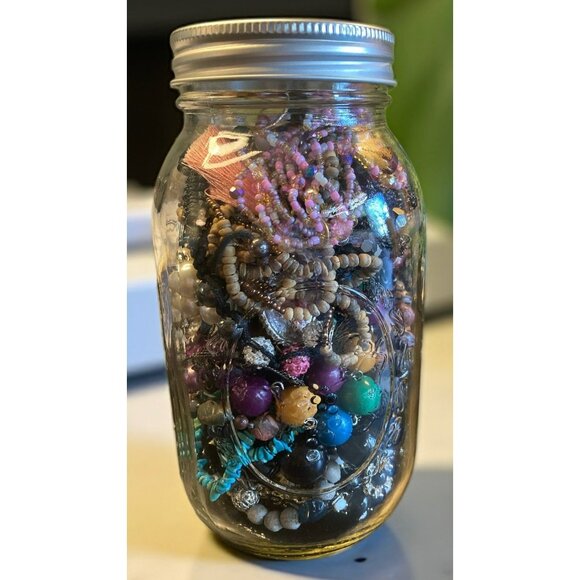 Jewelry Jar - Quart Size of All Wearable Pieces -1 - Picture 1 of 4